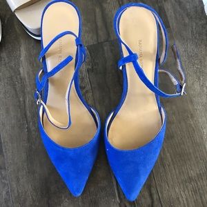 Blue suede Banana Republic heels